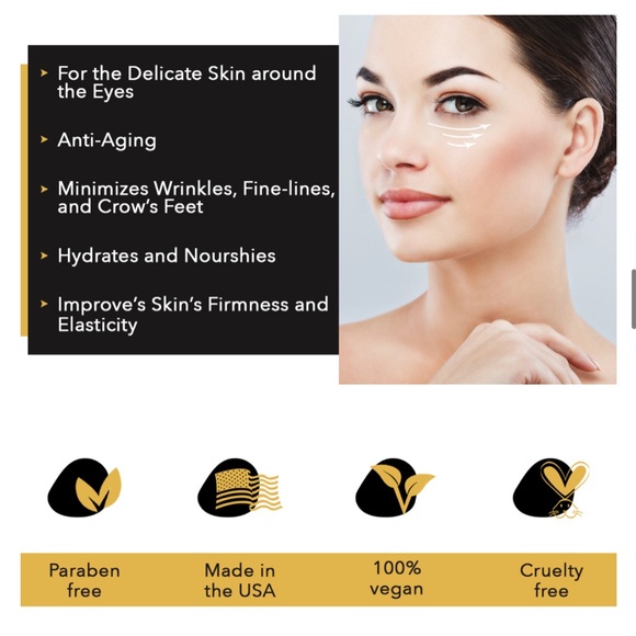 GLO24K NIB Rejuvenating 24k Eye Serum ✨Hyaluronic Acid & Vit. A,C,E 🇺🇸FLASHSALE - Picture 10 of 12